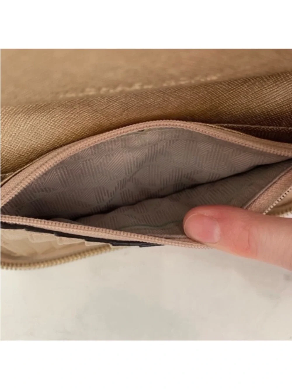 Michael Kors Metallic Gold Wristlet Zip Wallet